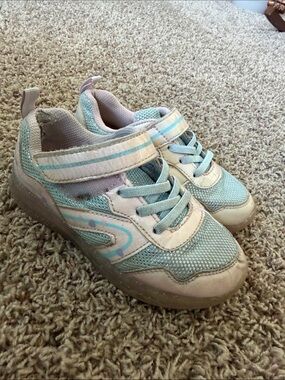 Kids Light Blue and White Athletic Sneakers